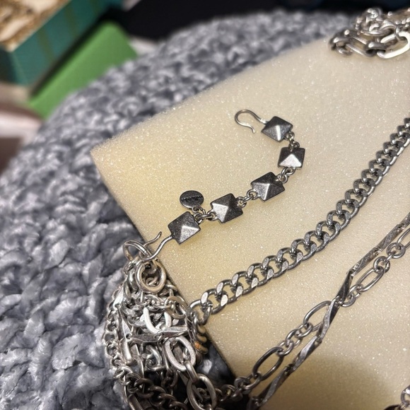 Stella & Dot Sutton Multilayered 5-way Silver Statement Necklace - Picture 5 of 12